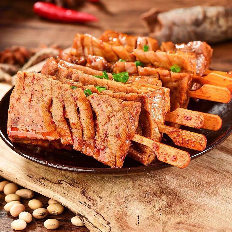 Đậu hũ xiên que sốt cay sốt bbq - đồ ăn vặt ngon ngon