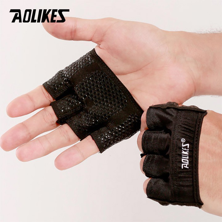 Sửa Găng tay thể thao xỏ ngón silicone chống trượt cao cấp chính hãng Aolikes AL111  chinhhang