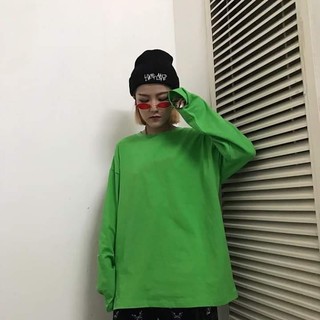 UNISEX - ÁO THUN TAY DÀI TRƠN MÀU XANH - BASIC LONGTEE