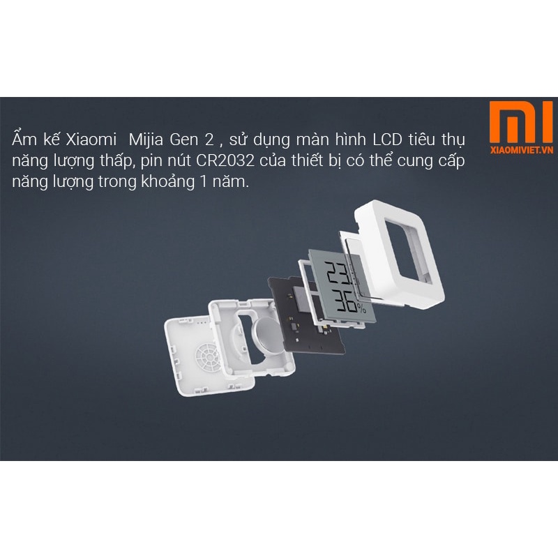 (*)GIAO HỎA TỐC NHIỆT ẨM KẾ Xiaomi Mijia Gen 2 - Tích hợp App Mi Home - Fullbox - Chính Hãng