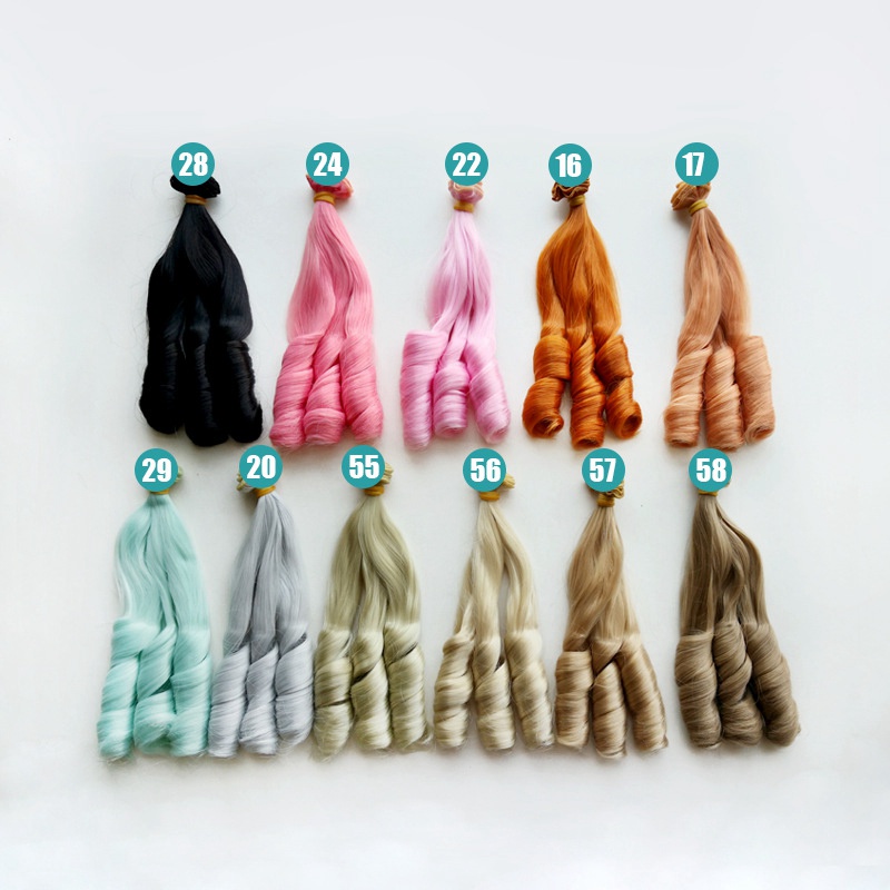 Tóc Giả Xoăn Dài 20*100cm Cho Búp Bê