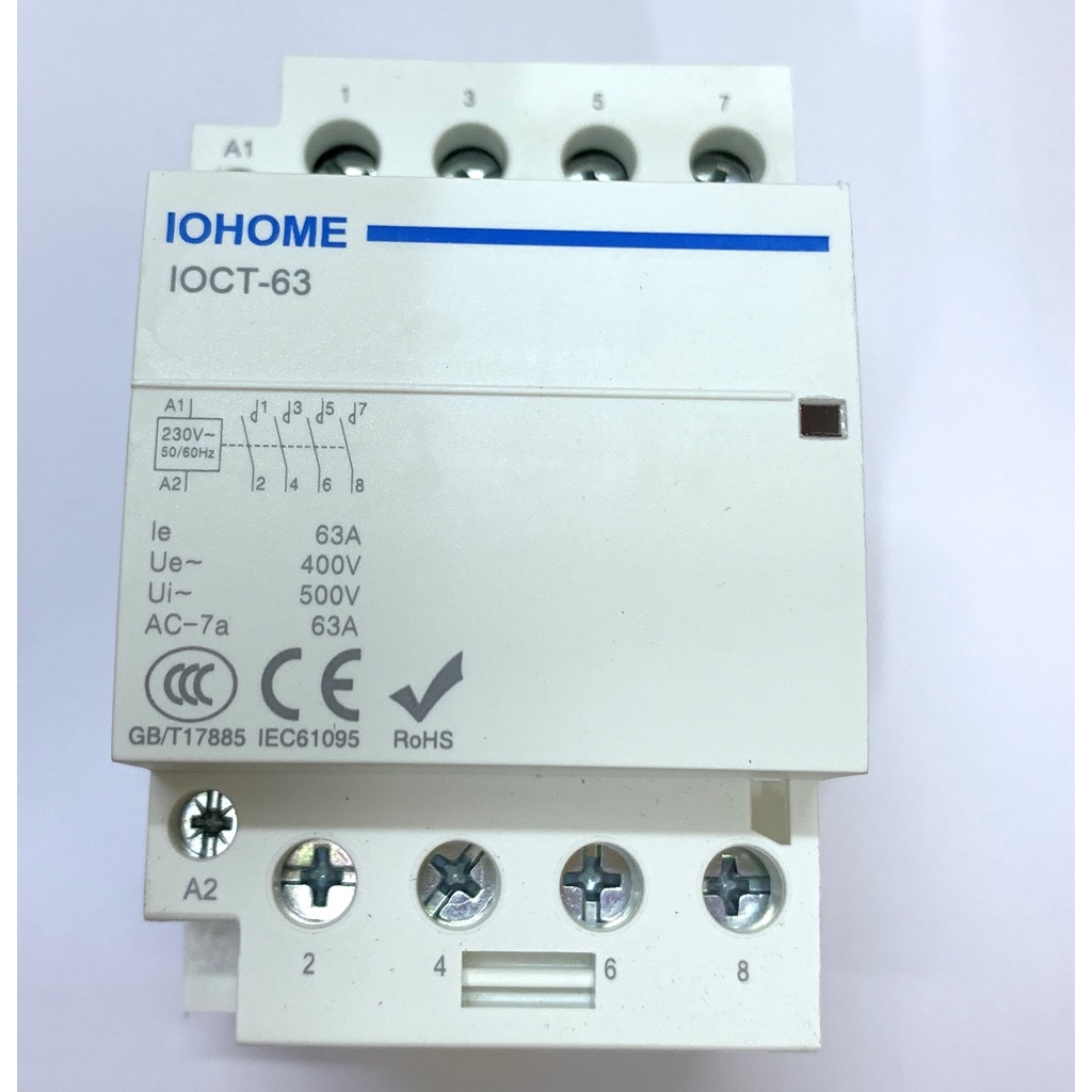 Khởi động từ 3 pha - Công tắc tơ  4P 40A/ 63A 2NO/2NC dùng chuyển mạch tự động, Năng lượng mặt trời - IOHOME