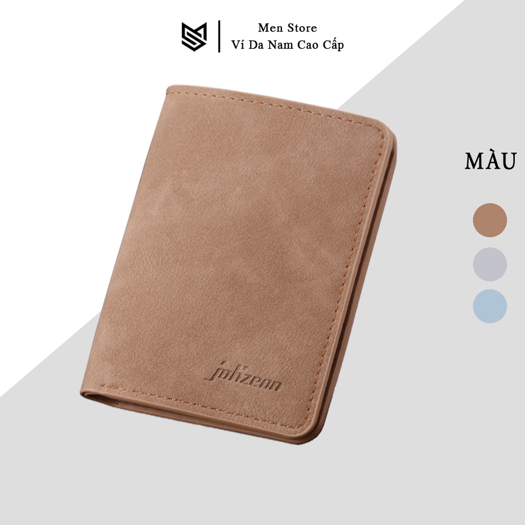 Ví nam mini nhỏ gọn Jolizeon, Bóp tiền nam dáng đứng chất da mềm ngăn đựng rộng rãi - V1021