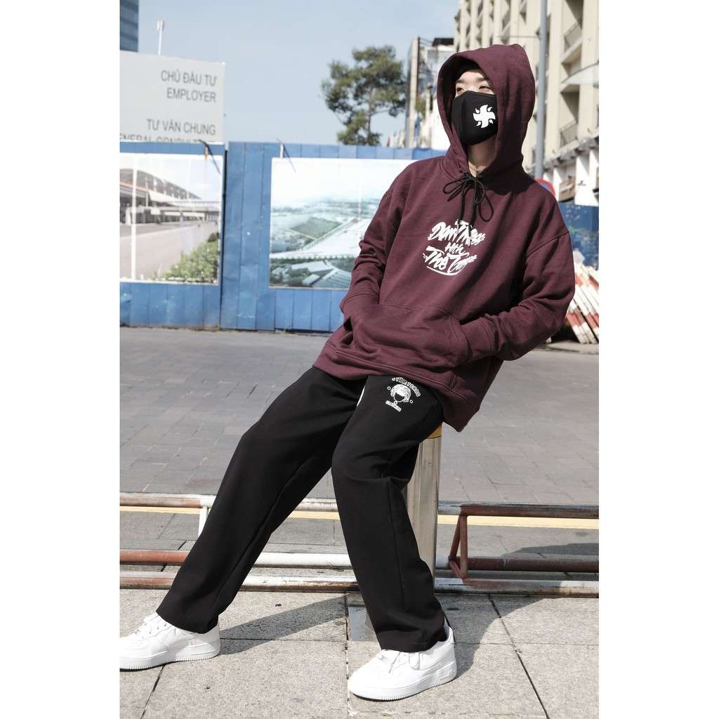 Áo Hoodie Chữ - Đỏ Đô - Street Gang