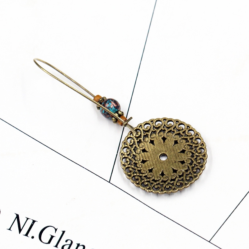Khuyên tai hình tròn rỗng phong cách vintage