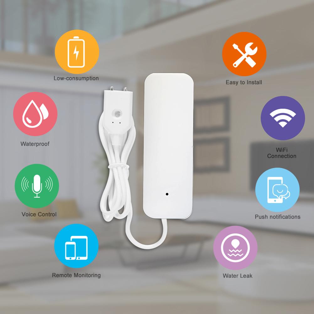 🍒NG Trang chủ Báo động Rò rỉ nước Báo động WIFI độc lập Cảm biến rò rỉ nước Hệ thống cảnh báo an ninh