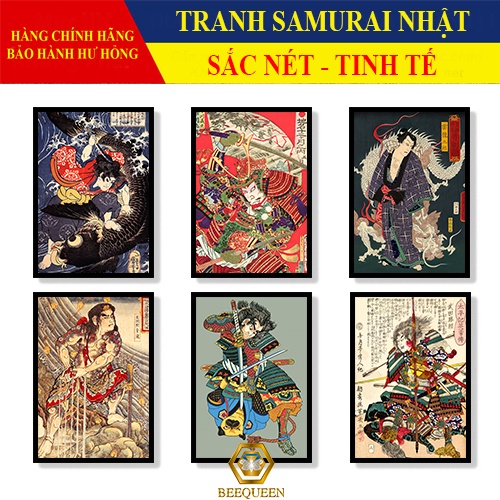 20 Mẫu Tranh Samurai Trang Trí Nhà Hàng, Tiệm Xăm Tattoo Phong Cách Nhật Bản