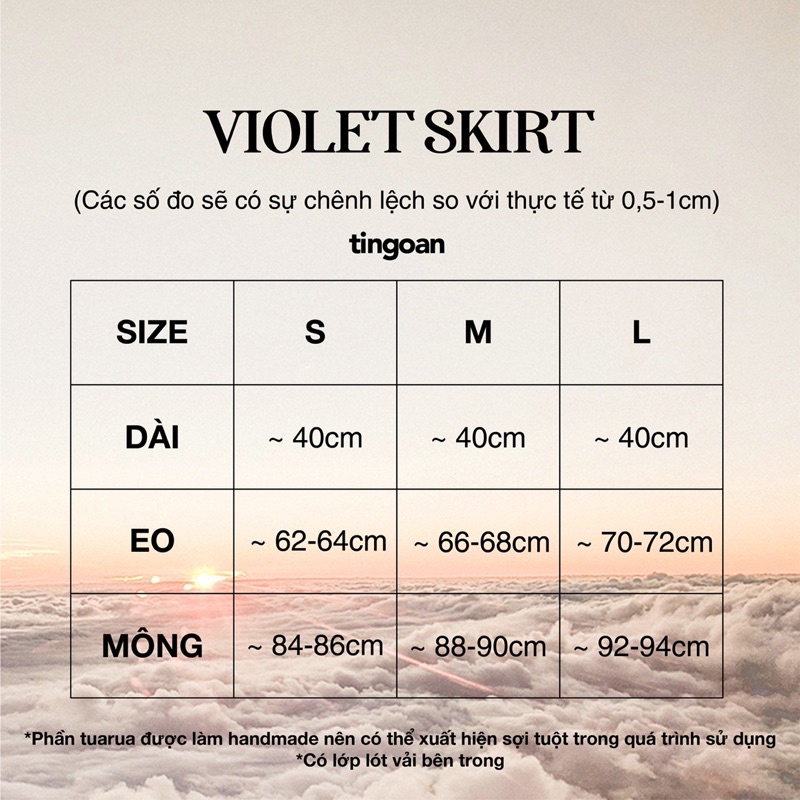 Chân váy cạp cao tweed tua rua trắng tingoan VIOLET SKIRT/WH | BigBuy360 - bigbuy360.vn