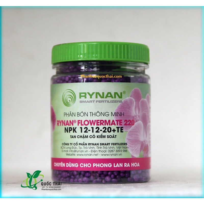 Hũ 150gam Phân Tan Chậm Thông Minh Rynan 12-12-20+TE,Dùng Cho Hoa Sứ,Phong Lan Và Cây Cảnh Giai Đoạn Ra Hoa
