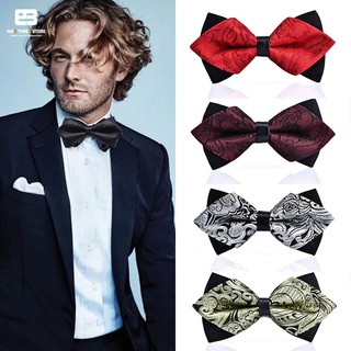 Nơ chú rể - Nơ cánh nhọn hoa văn gấm sang trọng