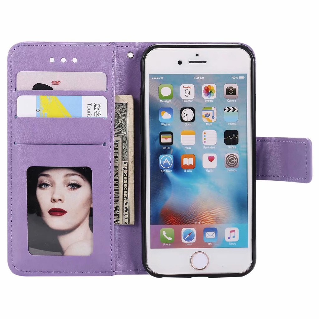 Bao da dập nổi có ngăn đựng thẻ cho điện thoại Apple iPhone 6 Plus | BigBuy360 - bigbuy360.vn