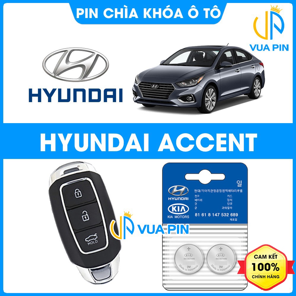 Pin chìa khóa ô tô Hyundai Accent chính hãng Hyundai sản xuất tại Indonesia 3V Panasonic
