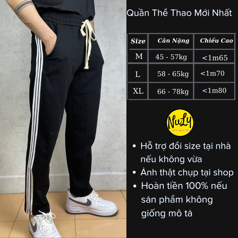 Quần thể thao NAM NỮ, quần jogger ống suông 3 sọc 1 sọc chất dày dặn, khoá túi cao cấp MẪU MỚI NULY