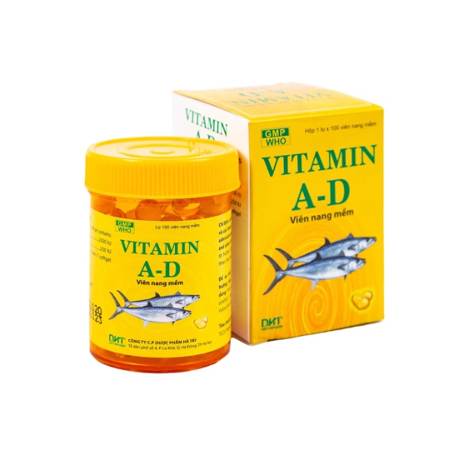 Viên uống bổ sung Vitamin A-D Lọ 100 viên - Hataphar