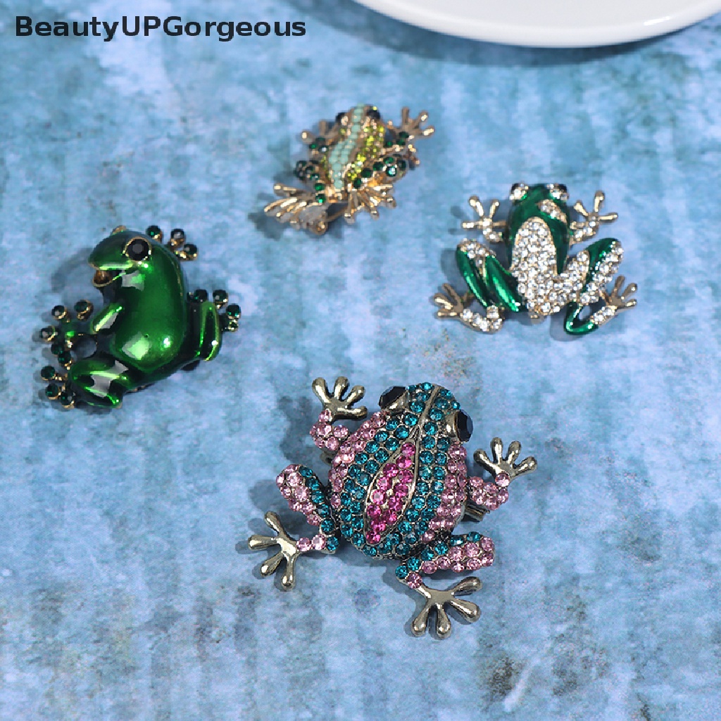 Ghim Cài Áo Hình Chú Ếch Và Chim Đính Đá Dễ Thương