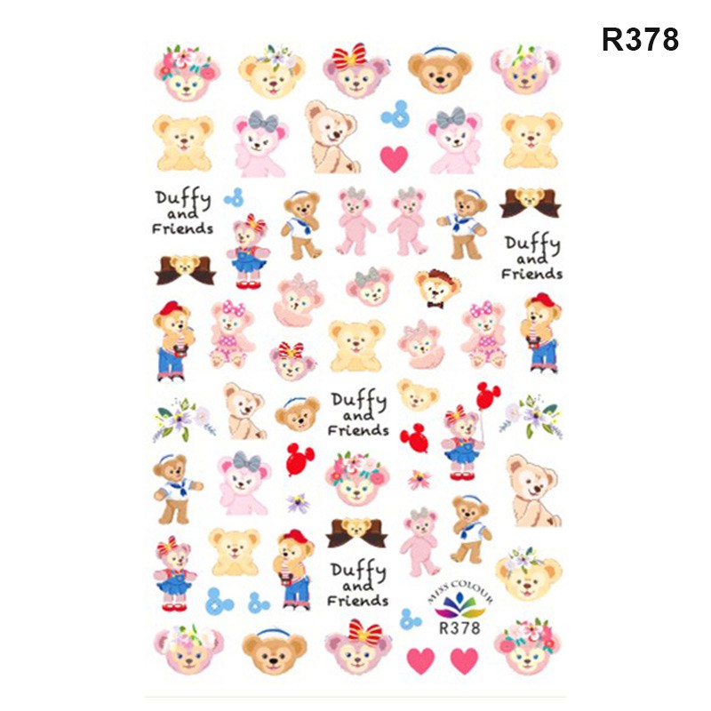 Sticker 3D họa tiết hoạt hình trang trí móng tay dễ thương