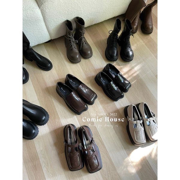 Giày Oxford mũi vuông da bóng 0099-1 Comic