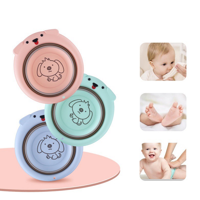 Chậu rửa mặt gấp gọn cho bé, đồ dùng cho bé Babyzoo