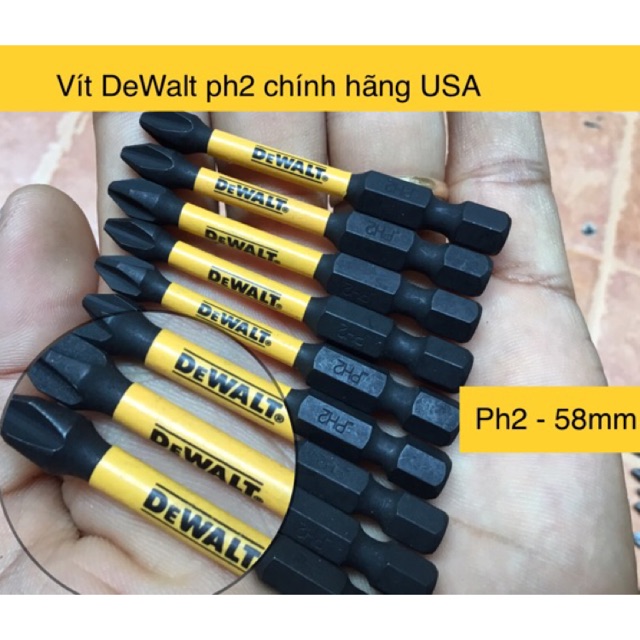 Mũi Vít Pake DEWALT nhập Mỹ ph2 58mm