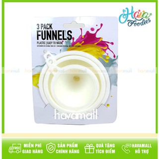 Phễu Nhựa Màu Trắng Có Tay Cầm Bộ 3 Cái Uncle Bills
