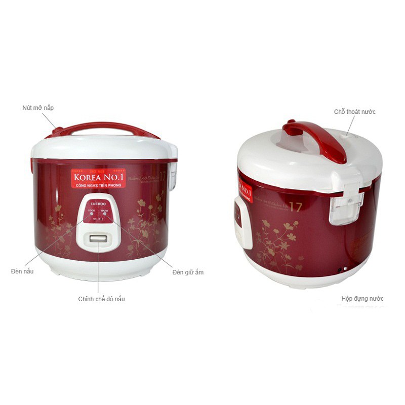 Nồi cơm điện cơ 3 lít Cuckoo CR-1713 - hàng chính hãng