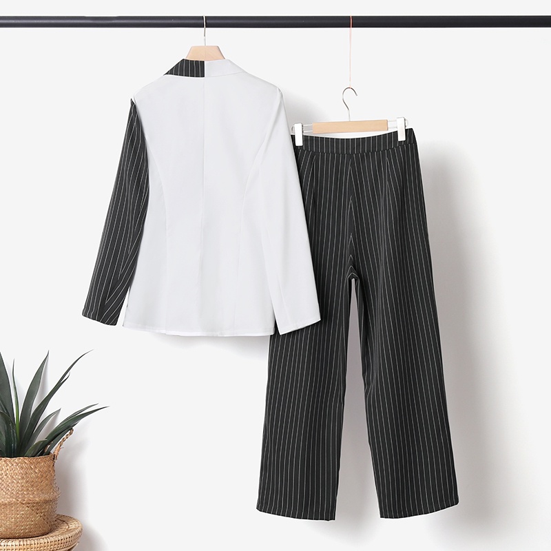 Zanzea Bộ Áo Khoác Blazer + Quần Dài Họa Tiết Sọc Thời Trang Đường Phố Châu Âu Cho Nữ