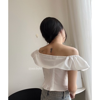 𝐁𝐀𝐁𝐘 𝐓𝐎𝐏 | 𝐦𝐢𝐫.𝐛𝐲𝐡𝐢 | Áo trễ vai baby linen