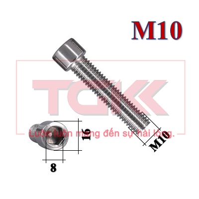 Bulong LGC đầu trụ inox 201 M10