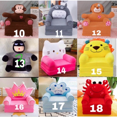 Ghế Lười Bông Hình Thú,Sofa Giường Cho Bé 3 tầng-MẪU HELLO KITTY HỒNG