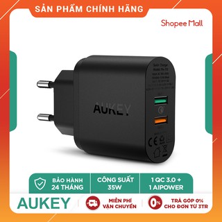 Cốc Sạc Aukey PA-T13 1, Sạc Nhanh QC 3.0, 1 Cổng AiPower Thông Minh - Hàng Chính Hãng