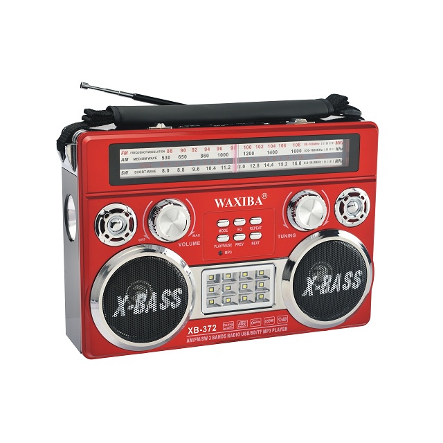 ĐÀI RADIO WAXIBA 371-372URT BẮT SÓNG FM/AM/SW KHỎE – NGHE NHẠC TỪ USB THẺ NHỚ – LOA EXTRA BASS STEREO