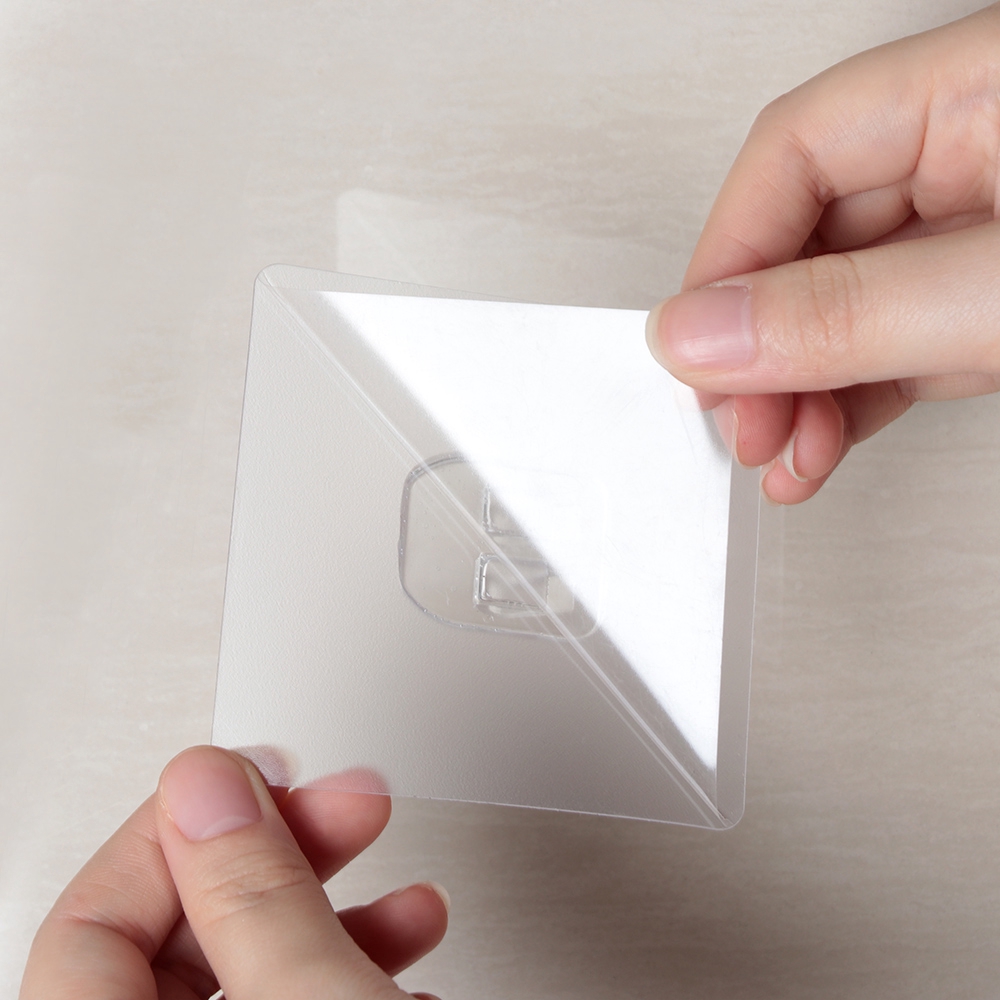 Set 1/4 móc dán tường màu trong suốt cho treo đồ dùng