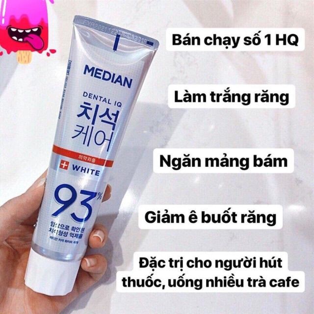 Kem Đánh Trắng Răng Median 93% Tooth-Paste 120gr - Hoa Ban Cosmetic