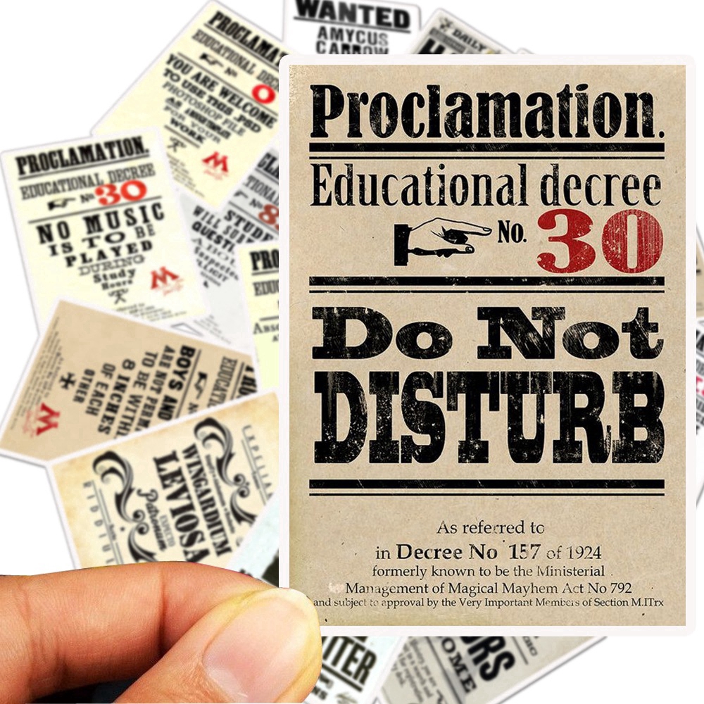 Set sticker 25 miếng dán trang trí hình logo phim Harry Potter