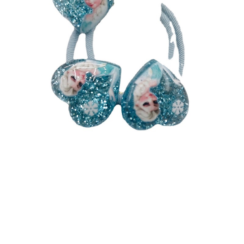 Dây Cột Tóc Da Họa Tiết Công Chúa Elsa Xinh Xắn Cho Bé Gái