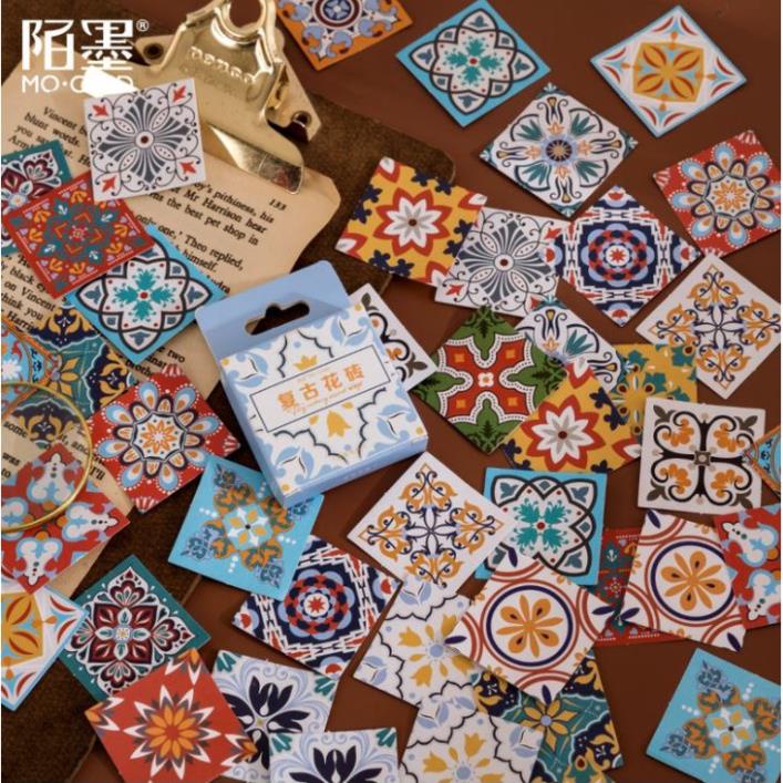 Bộ 46 Sticker Gạch Bông dán trang trí E43