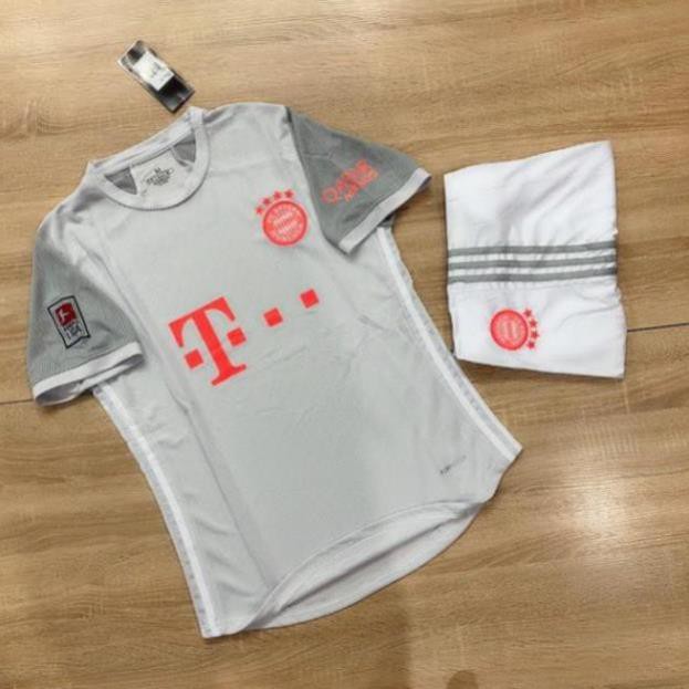 Quần Áo Đá Banh 🏆 FREESHIP 🎯 Áo Đá Bóng Bayern Munich 2021 Xám Trắng Vải Gai Thái PP bởi Be Happy Sport xịn xịn  ྇  ྇