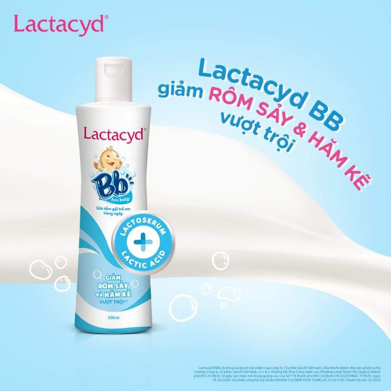 Combo 10 chai Sữa Tắm Gội Lactacyd BB Trị Rôm Sẩy Và Hăm Kẽ 60ml ( Dùng Hằng Ngày Cho Bé )