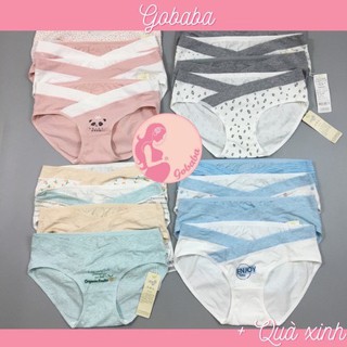 Sét 4 quần lót cạp chéo coton xịn túi zip Gobaba