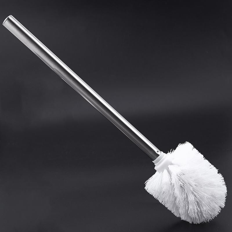 Bàn chải chà bồn cầu bằng thép không gỉ màu trắng 8*35cm