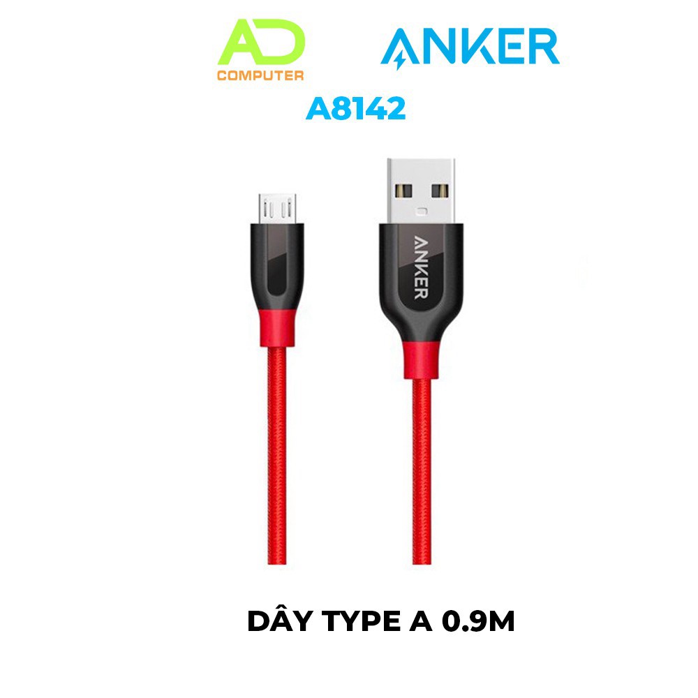 Cáp sạc ANKER PowerLine+ Micro USB dài 0.9m kèm bao da- A8142