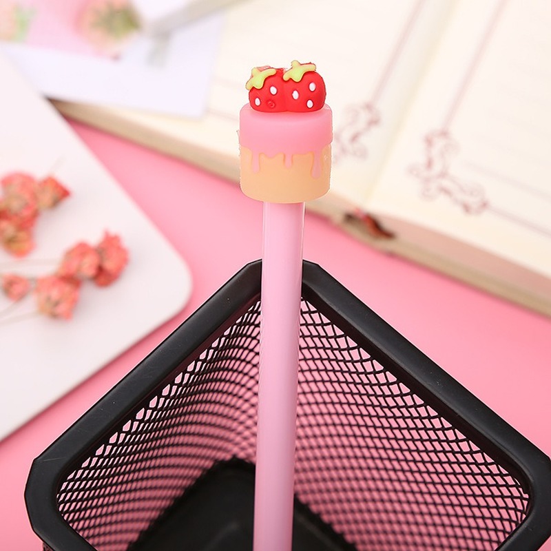 1 cái bánh sáng tạo bút trung tính sinh nhật đáng yêu bút nước phim hoạt hình nghiên cứu văn phòng phẩm đồ dùng văn phòng bút ký