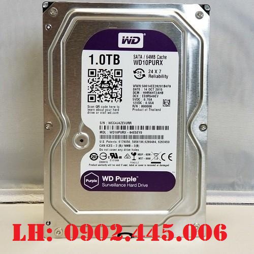 Ổ cứng HDD 1Tb Western Purple (màu tím)