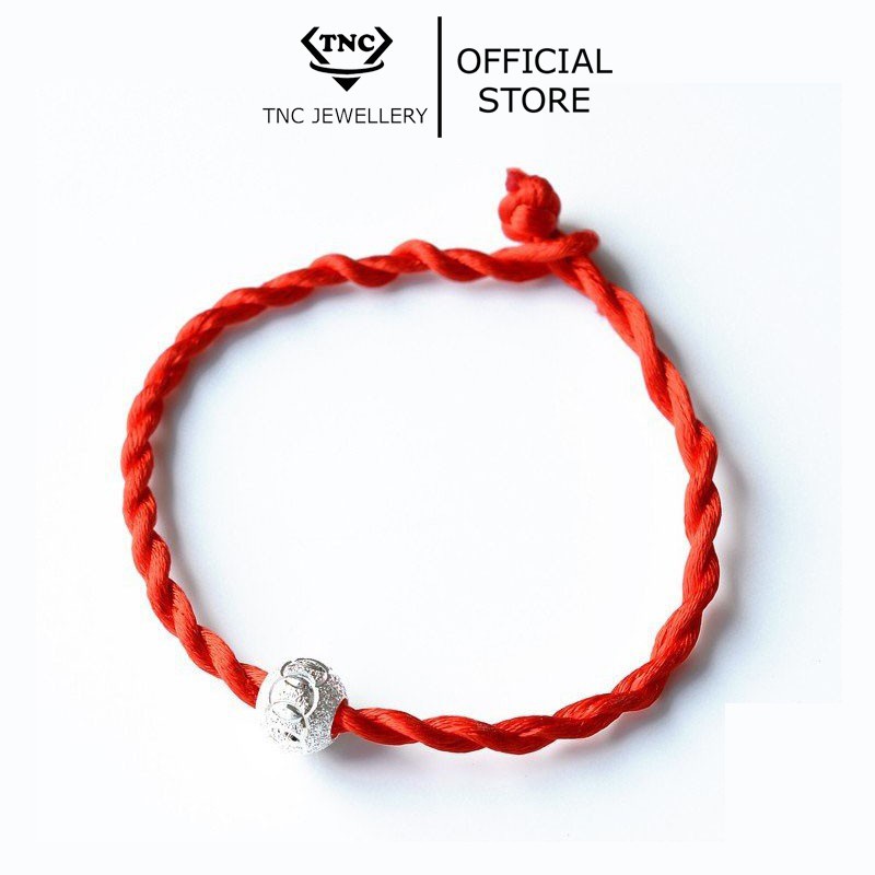 Vòng Tay Chỉ Đỏ May Mắn Mix Bi Bạc Ta 6 Ly -Trang Sức TNC JEWELLERY