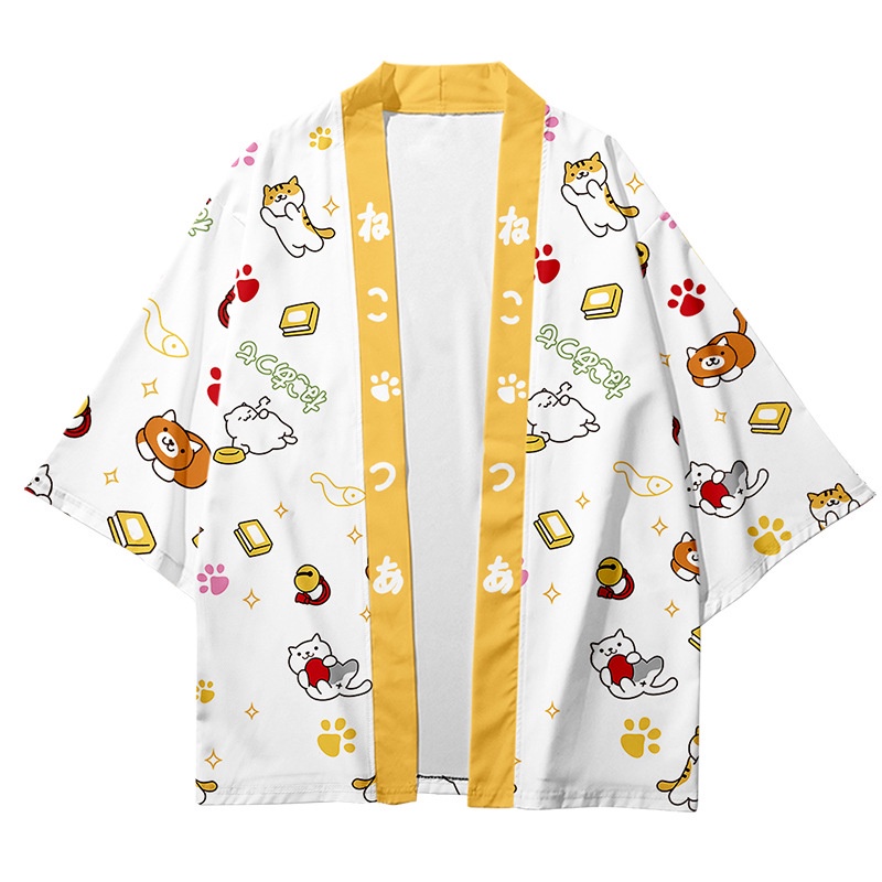 Áo Choàng Kimono Hai Chiều In Hình Mèo Haori Anime If History Is A Group Of Meow