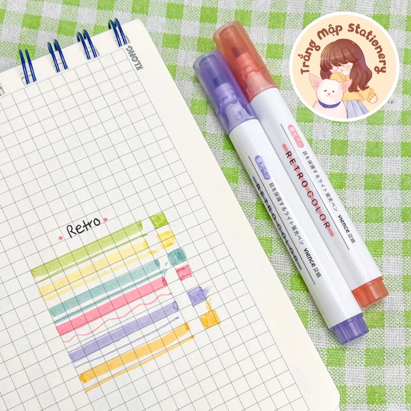 Bộ 6 cây bút dạ quang Vience đánh dấu màu sắc tươi tắn