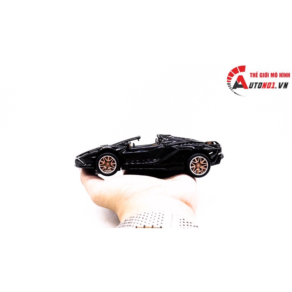 MÔ HÌNH LAMBORGHINI SIAN MUI TRẦN BLACK 1:32 TY MODELS 7827