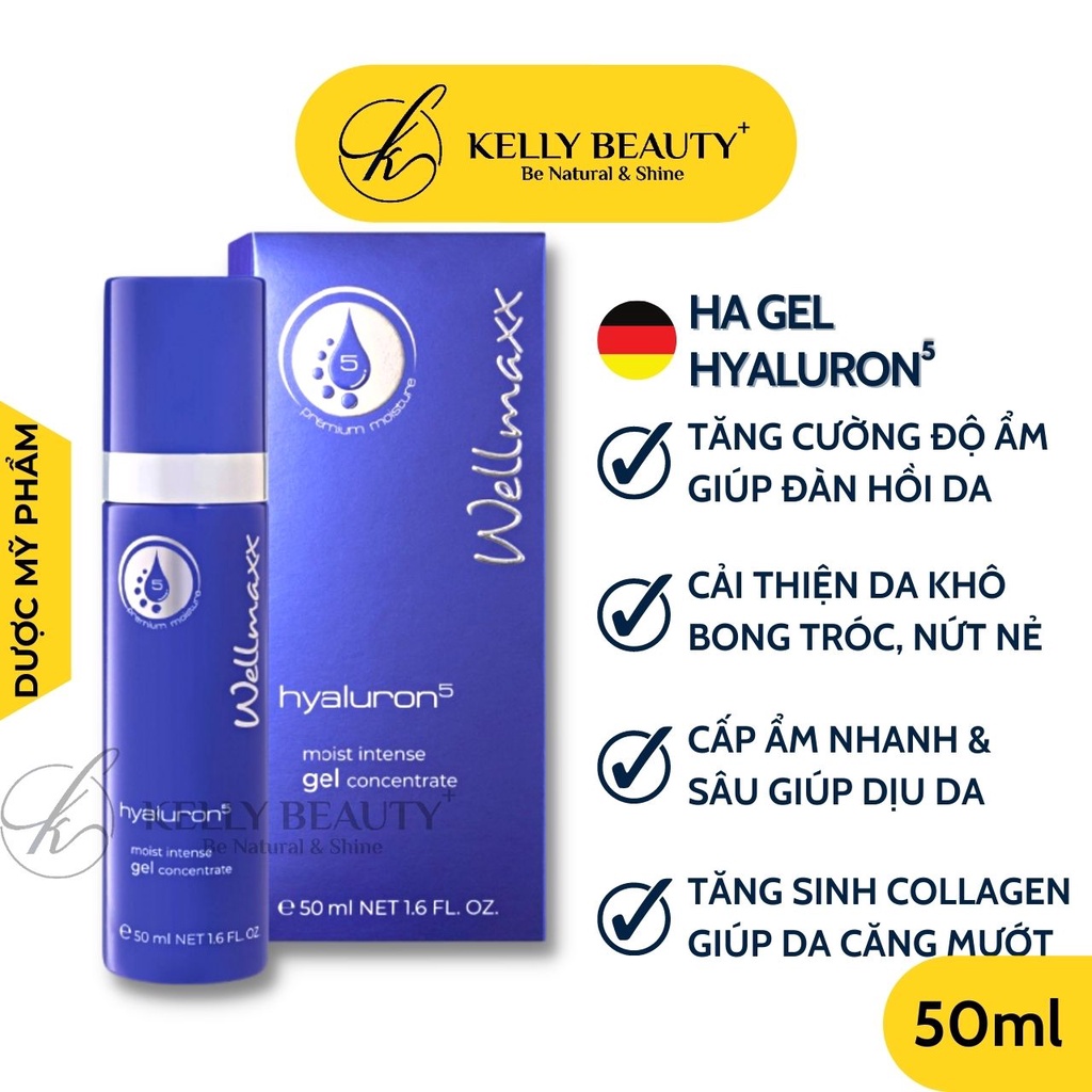 HA Gel Dưỡng Ẩm WELLMAXX Hyaluron 50ml - Cấp Ẩm Tầng Sâu, Làm Dịu Da; Tăng Đàn Hồi, Căng Bóng Da | KELLY BEAUTY