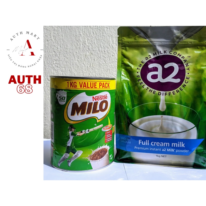 COMBO SỮA TƯƠI A2 VÀ MILO ÚC 1KG CHÍNH HÃNG