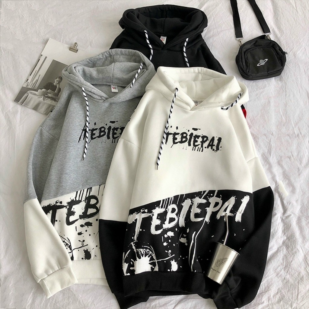 Áo khoác hoodie nỉ  FREESHIP  Áo khoác nam nữ unisex mẫu phối hai màu TEBI của nam chất nỉ dày dặn